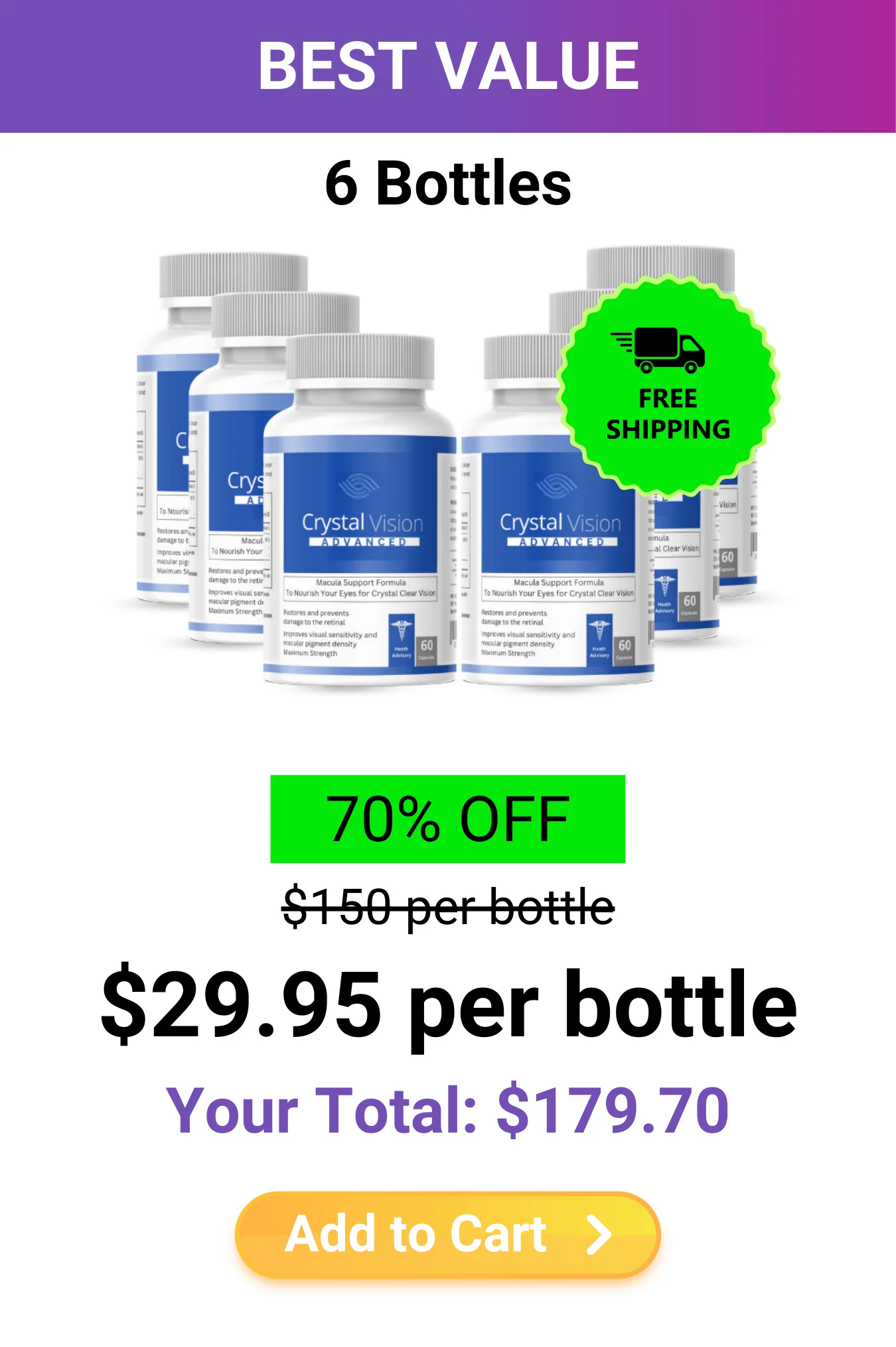Crystal Vision™ 6 bottles pricing